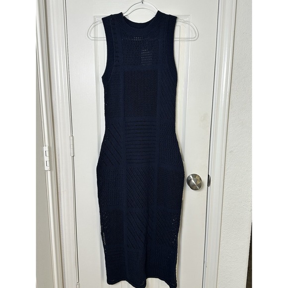 Worthington Women's Sleeveless Midi Sweater Dress Size XS Navy Blue NWT‎ - Picture 3 of 16